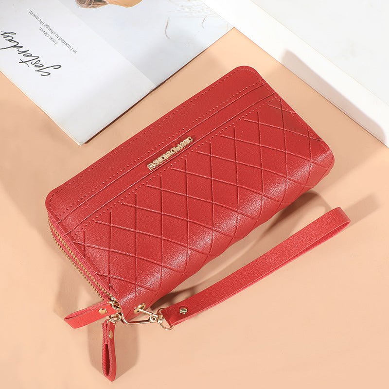 Women's Long Double Zipper Korean Large Capacity Ladies Wallets