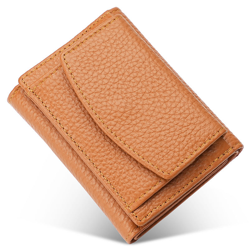 Women's Graceful Cowhide Small Short Leather Ladies Wallets