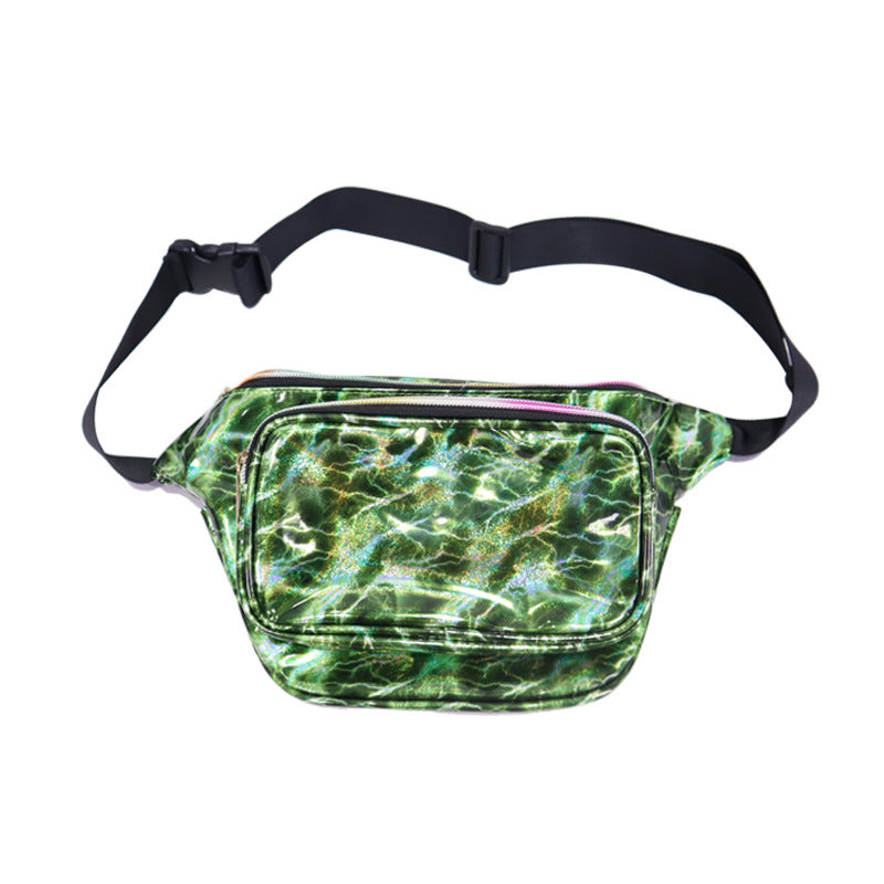 Women's Laser Street Trendy Unique Colorful Slanted Waist Packs