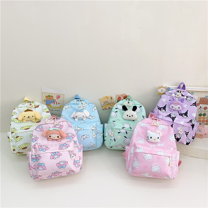 Children's Creative Cartoon Printed Canvas Cute Children's Backpacks