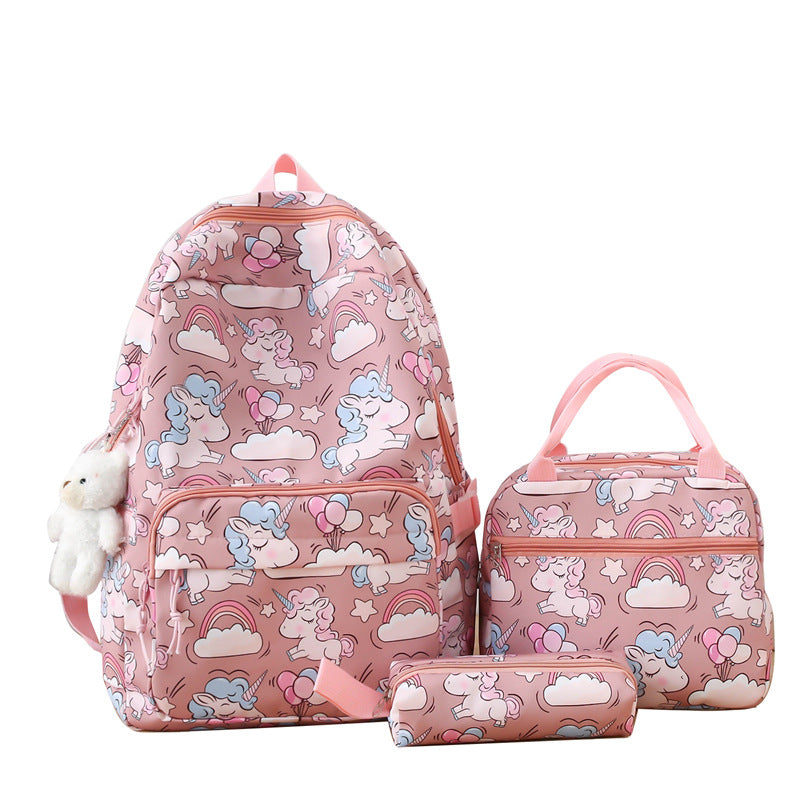 Cartoon Burden Reduction Large Capacity Three-piece Elementary School Students' Schoolbags