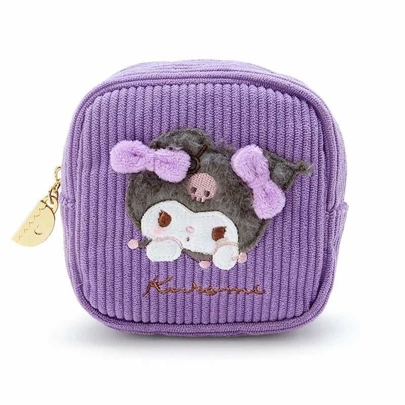 Cute Clow Corduroy Embroidery Small Change Cosmetic Bags