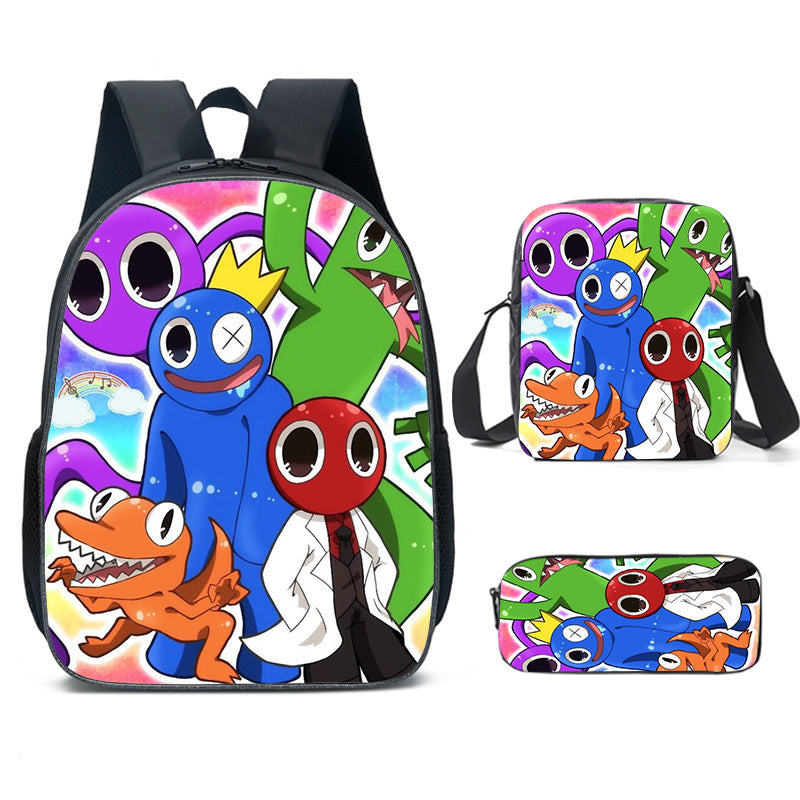 Rainbow Friends Cartoon Three-piece Primary Secondary Backpacks