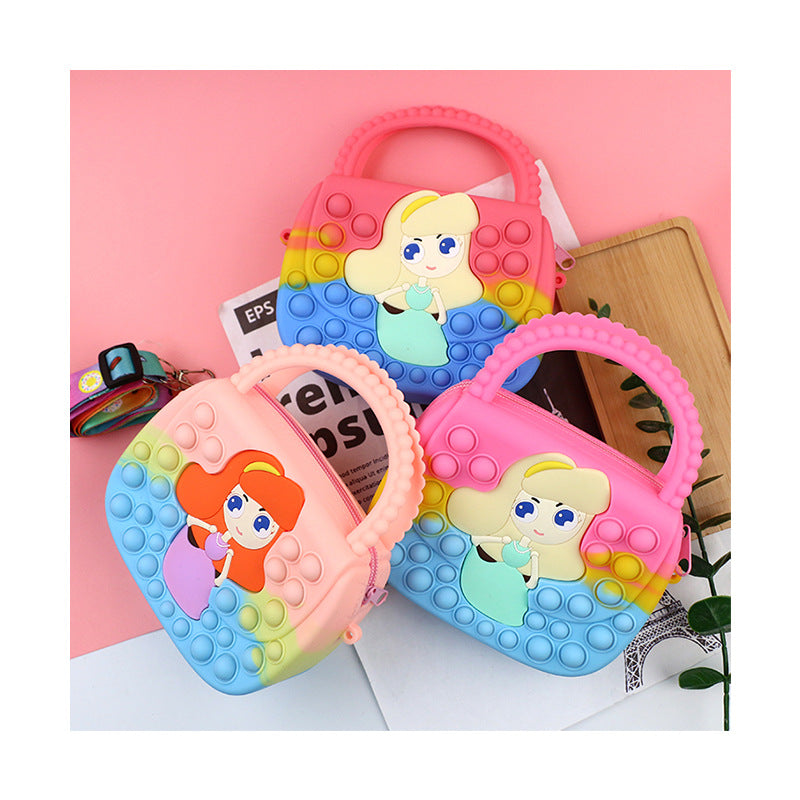 Killer Pioneer Cartoon Color Silicone Portable Double-sided Children's Coin Purse