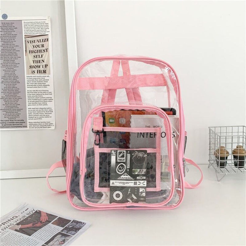 Women's & Men's & Transparent Jelly High College Large Backpacks