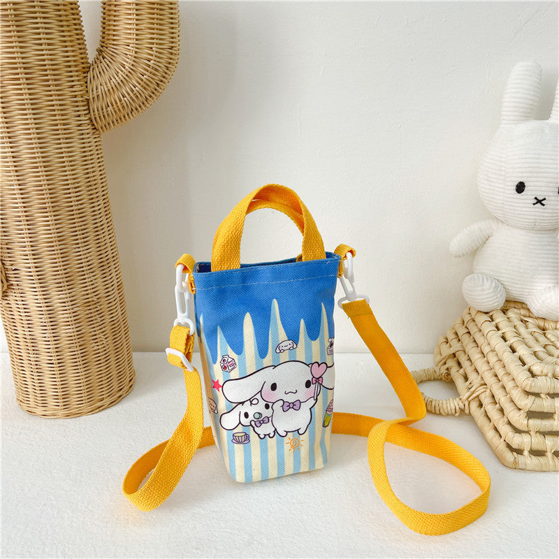 Children's Fashion Cute Water Cup Canvas Good-looking Children's Shoulder Bags