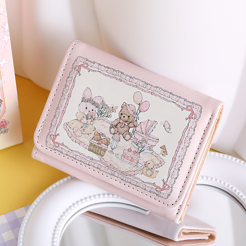 Dream Spring Picnic Series Lapins Ours Mignons Plusieurs Porte-Monnaies