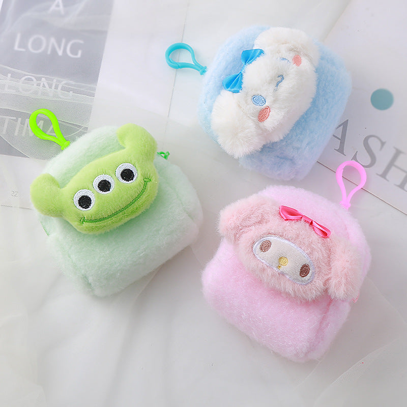 Cartoon Plush Small Earphone Sleeves Storage Claw Coin Purses