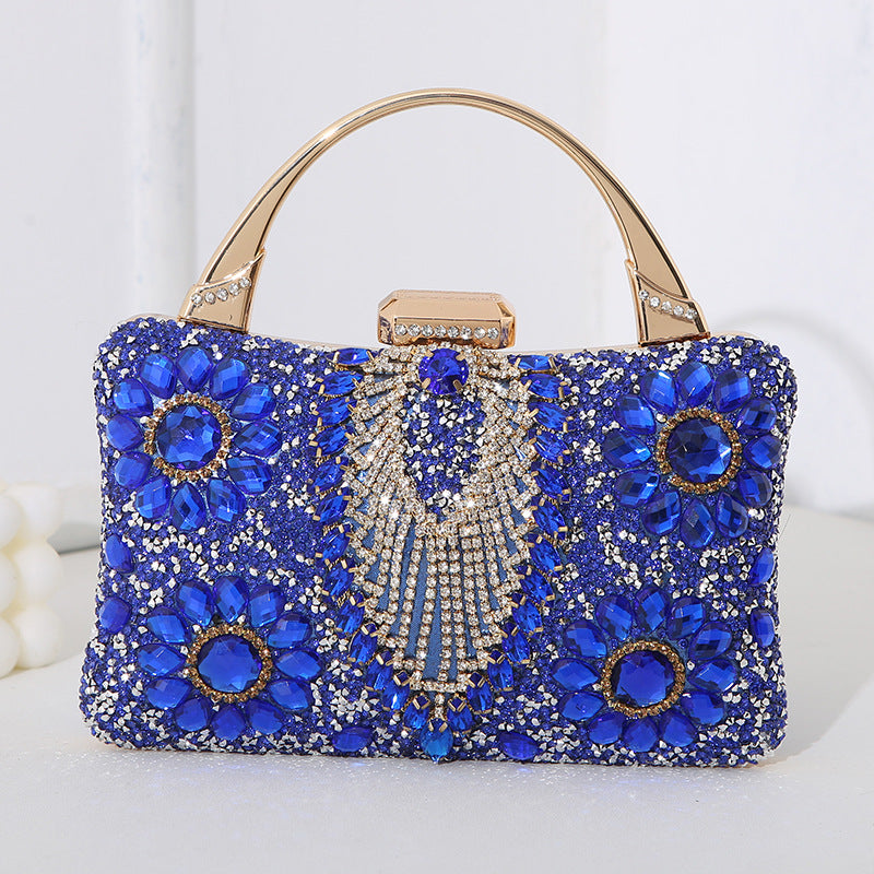 Women's Metal Portable Dinner Diamond Studded Hand Evening Bags