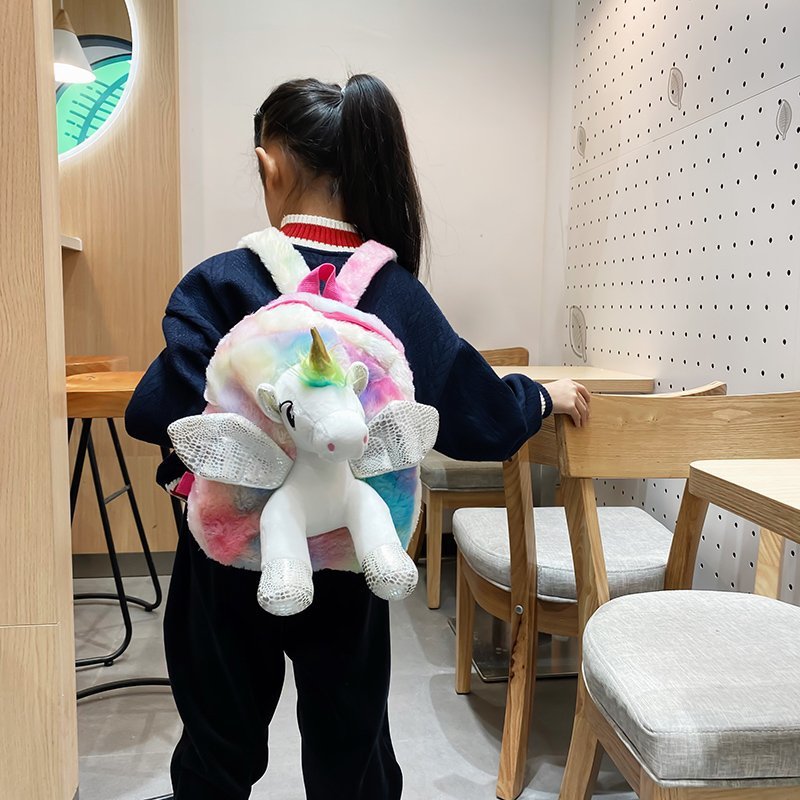 Poupée licorne de dessin animé pour enfants, sacs en peluche mignons primaires