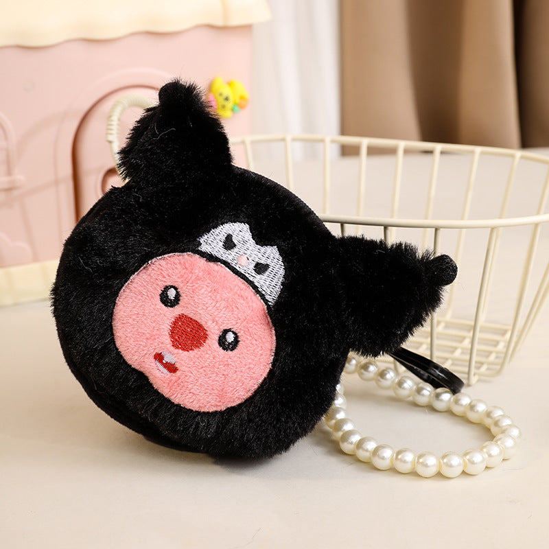 Necklace Cartoon Plush Rabbit Ears Doll Coin Purses