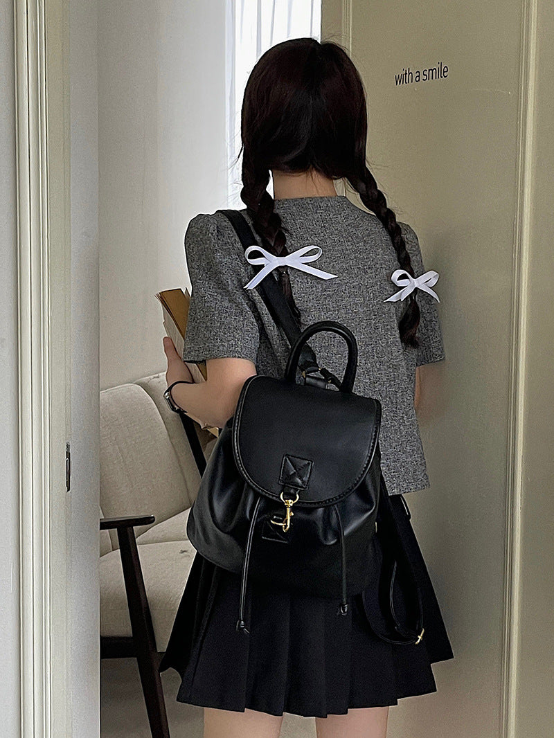 College Female Spring Black Large Capacity Backpacks