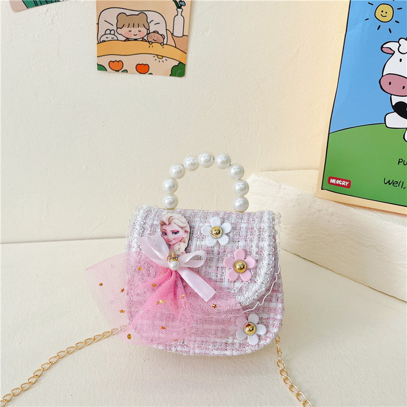 Children's Cute Small Woolen Fashionable Princess National Children's Shoulder Bags