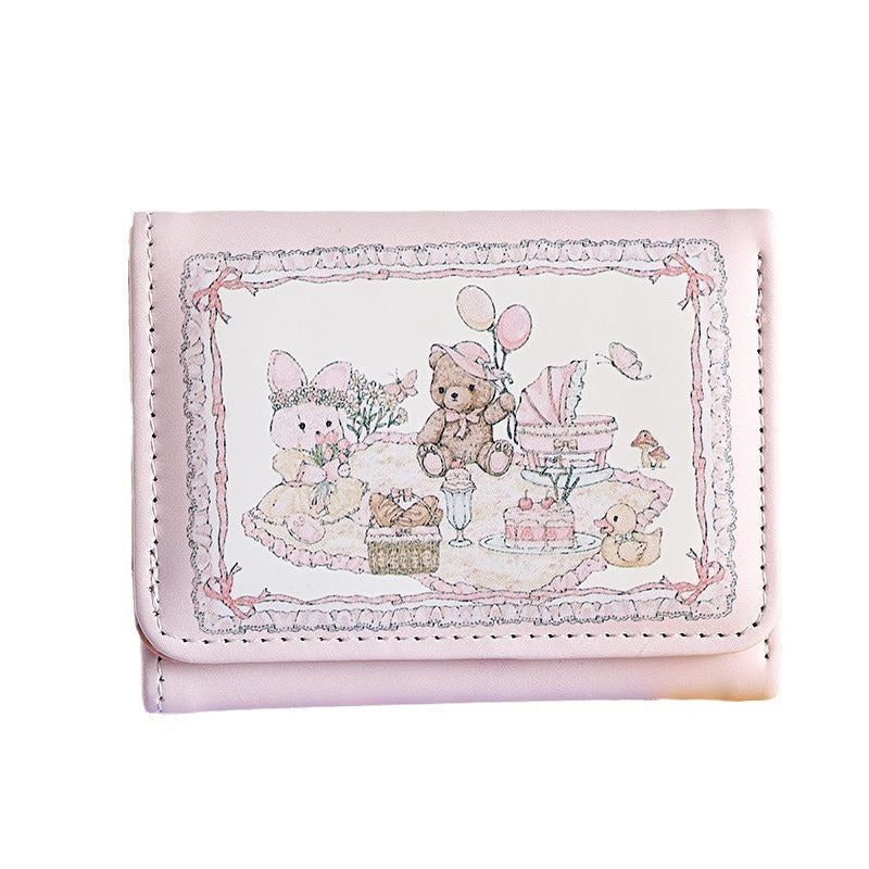 Dream Spring Picnic Series Lapins Ours Mignons Plusieurs Porte-Monnaies