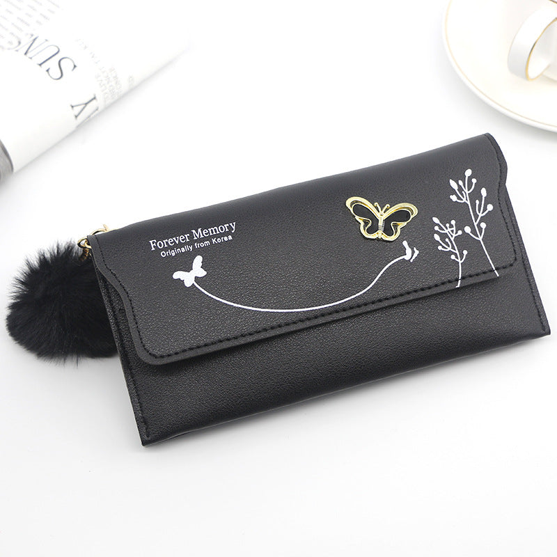 Women's Long Bow Solid Color Clutch Ladies Wallets