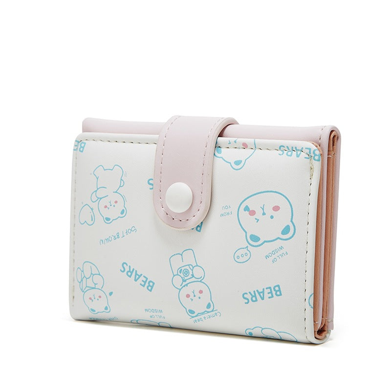 Printed Short Cartoon Zipper Clutch Cute Ladies Wallets