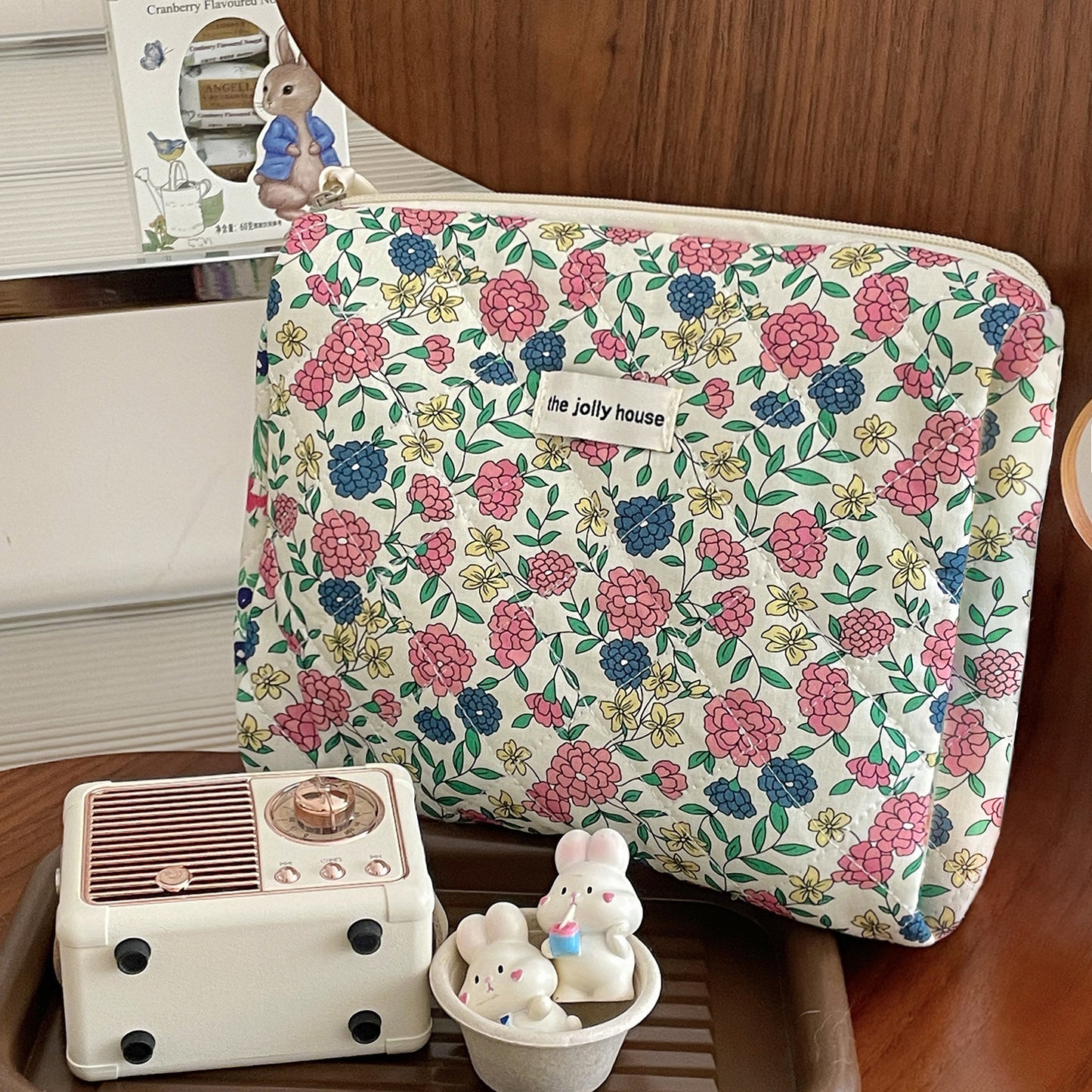 Nostalgic Flower Fashion Retro Cosmetics Wash Clutch Cosmetic Bags