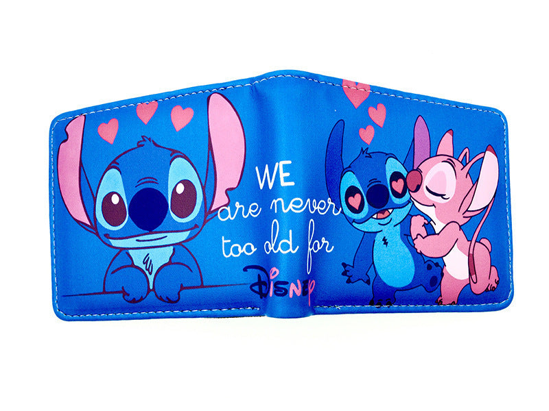 Cute Cartoon Stitch Short Blue Long Ladies Wallets