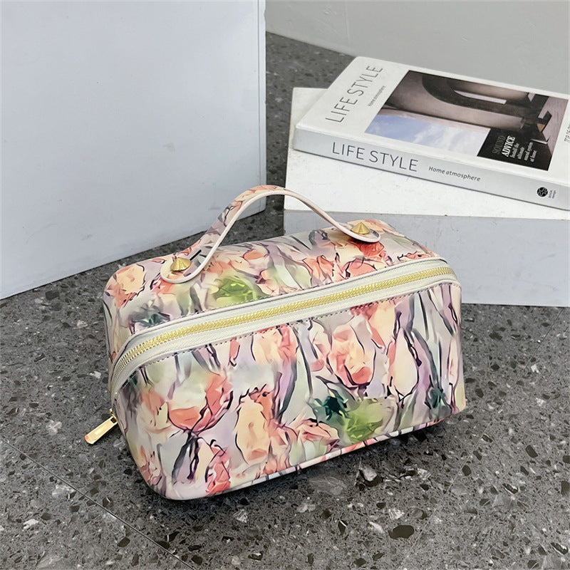 Women's Painted Large Capacity Portable Printing Storage Cosmetic Bags