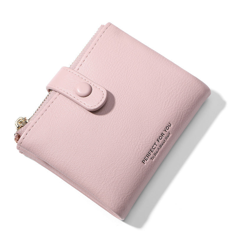 Women's Durable Short Simple Fashion Zipper Ladies Wallets