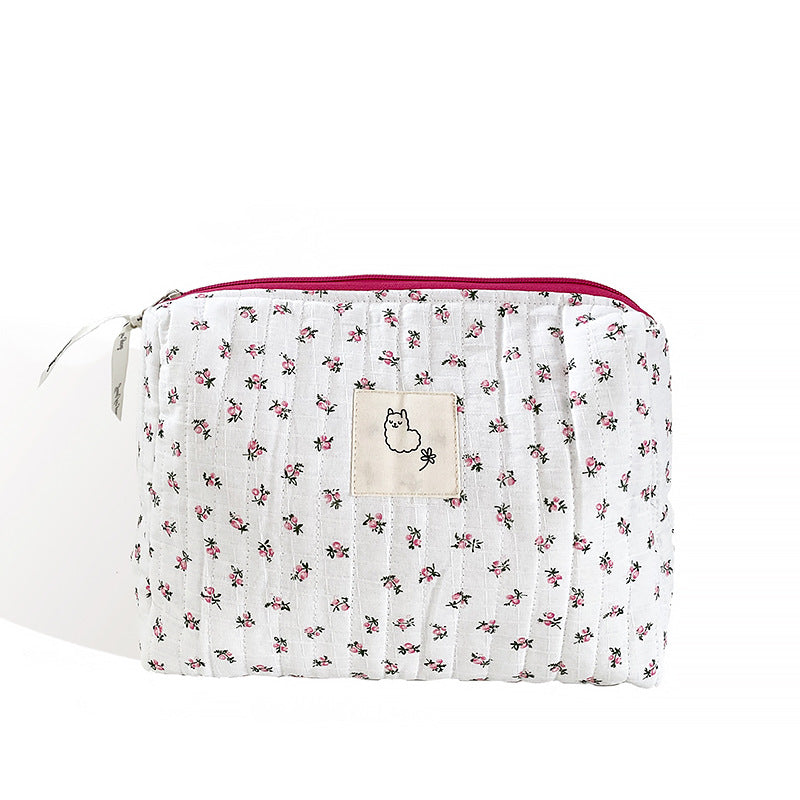 Capacity Korean Style Mummy Floral Storage Cosmetic Bags