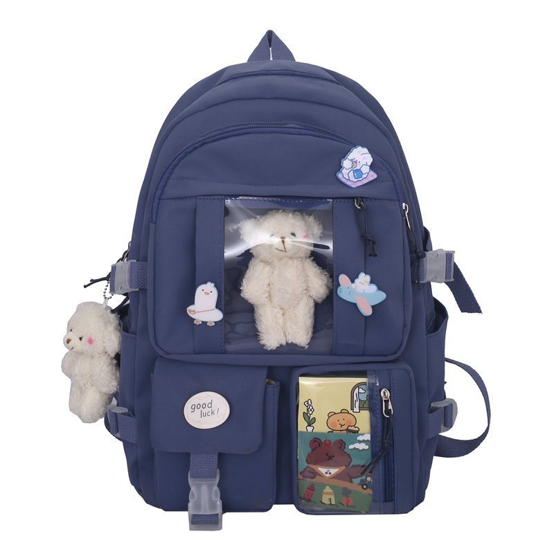 Pure Colored Fresh Female Leisure Junior Elementary School Students' Schoolbags