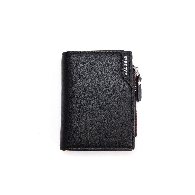 Men's Zipper Short Multiple Slots Fashion Vertical Men's Wallets