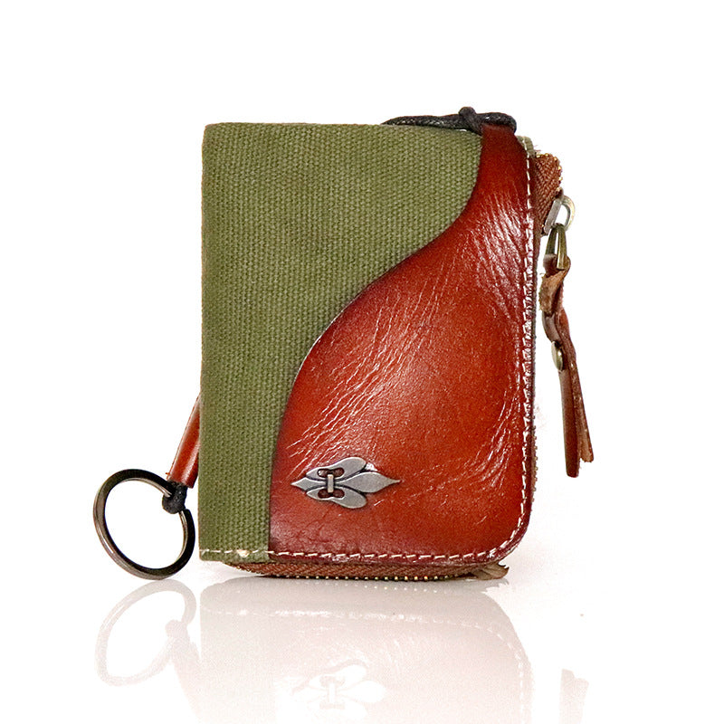 Women's First Layer Cowhide Retro Style Multifunctional Key Bags