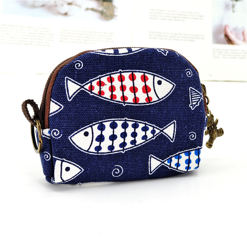 Women's Style Kaka Tribal Printing Change Storage Coin Purses