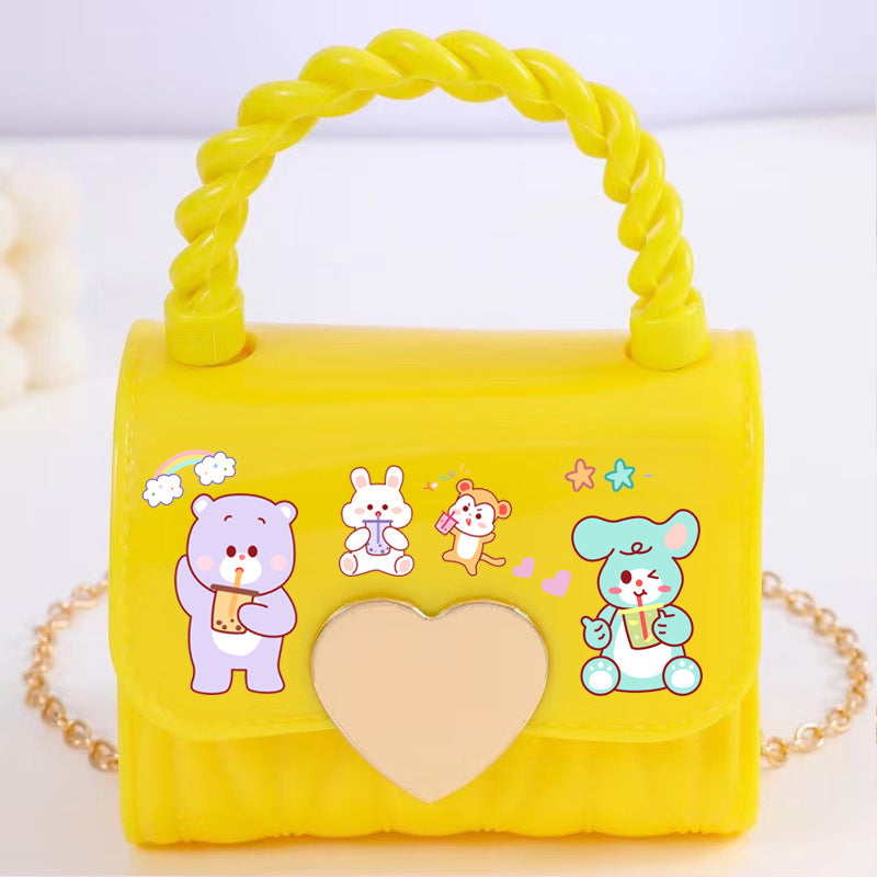 Children's Cartoon Bear Fashion Jelly Cute Little Children's Shoulder Bags