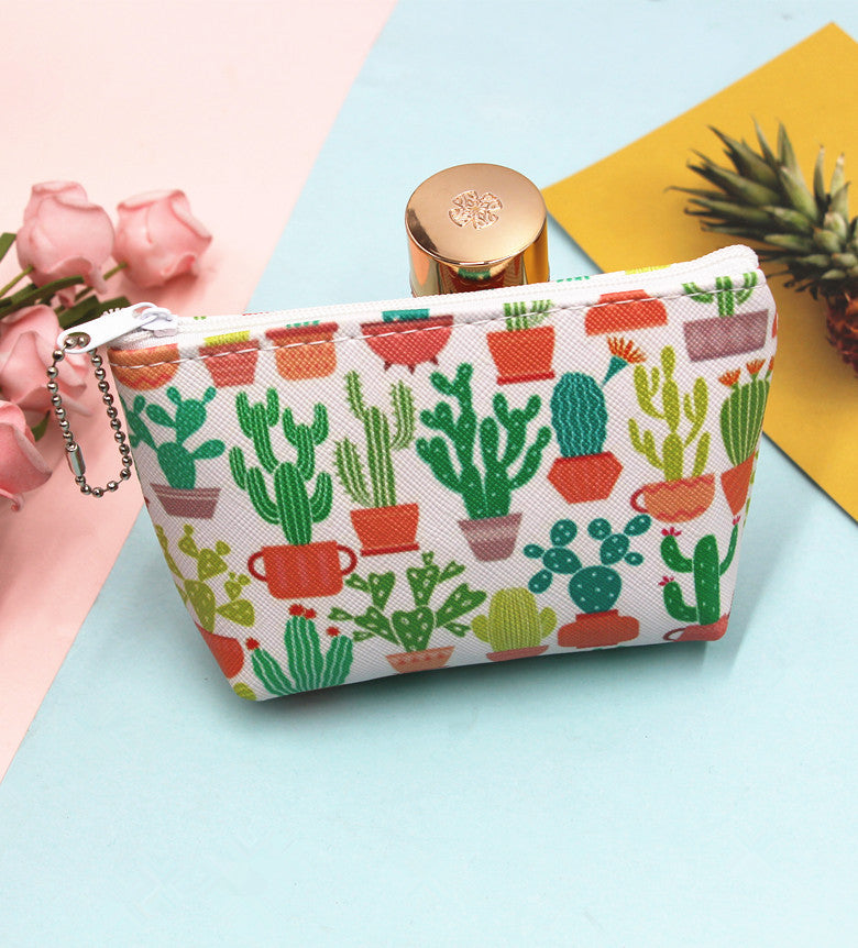 Pochettes de rangement de Cactus pour femmes, pochettes créatives de mode de dessin animé, porte-monnaie