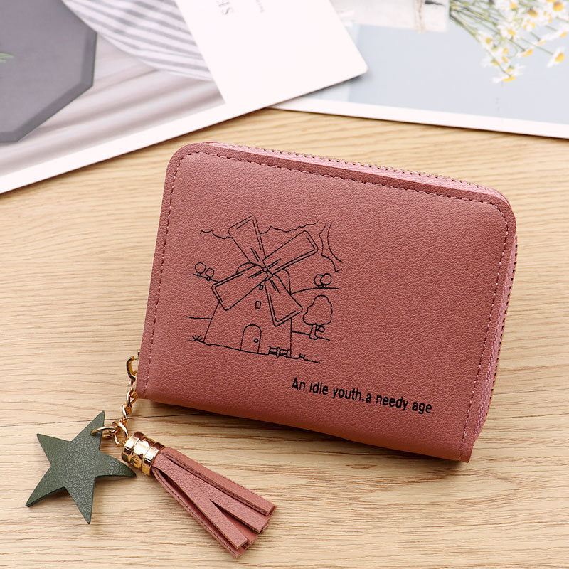 Women's Cute Short Simple Cartoon Soft Leather Coin Purses