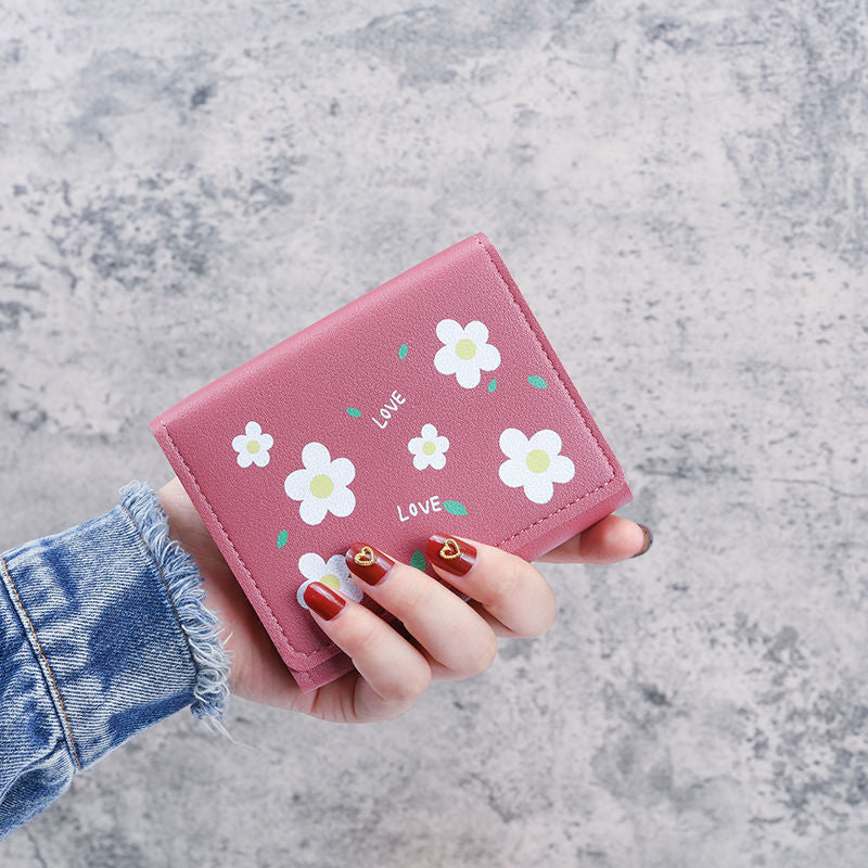 Style Han Elements Short Junior High Small Simple Multifunctional Ladies Wallets