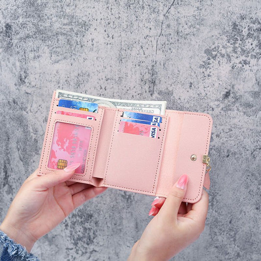 Women's Short Korean Small For Female Three-fold Ladies Wallets