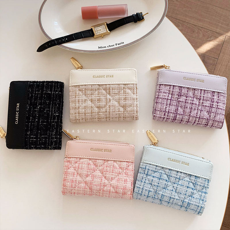 Classic Style Korean Lady Solid Color Ladies Wallets