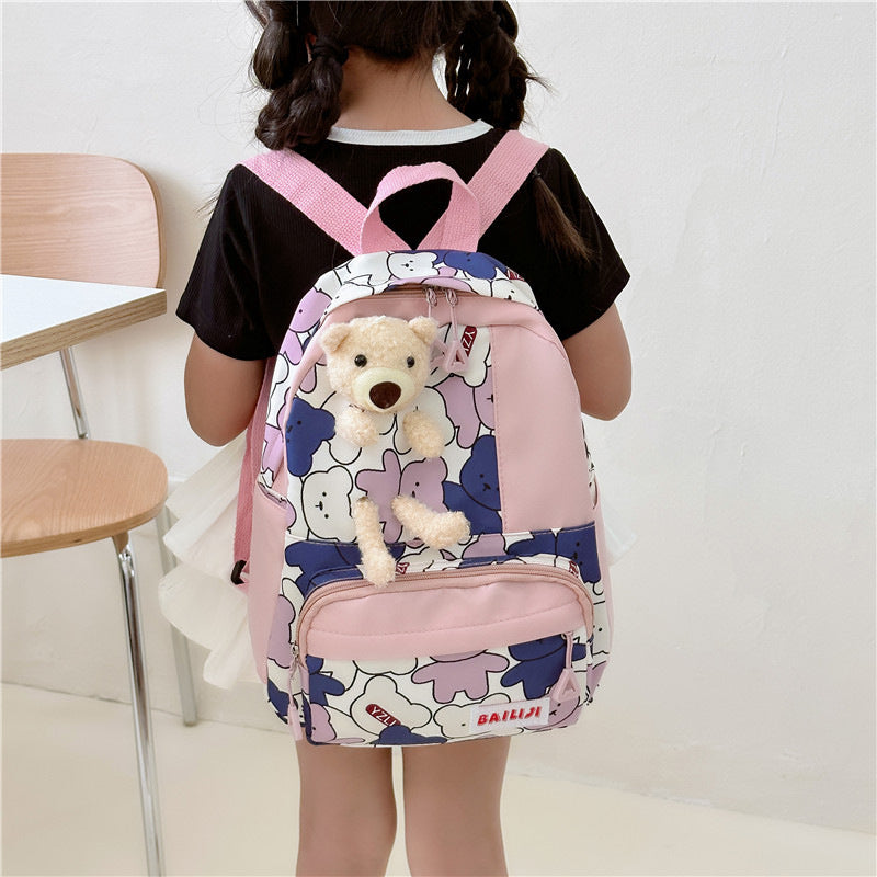 Children's Cartoon Cute Printed Canvas Bear Year-old Backpacks