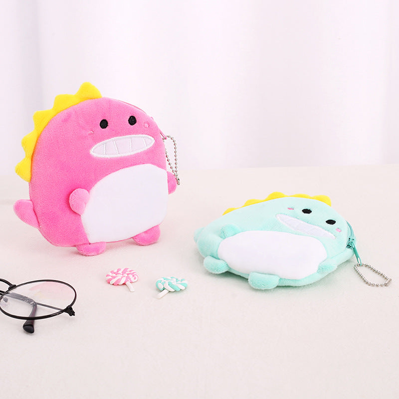 Cute Cartoon Penguin Dinosaur Plush Cable Children's Coin Purse