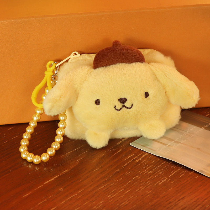 Plush White Dog Earphone Cartoon Cute Coin Purses