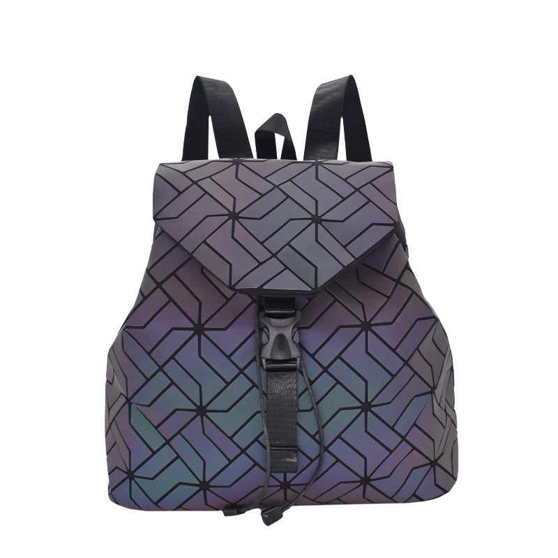 Women's Geometric Night Song Colorful Rhombus Trendy Backpacks