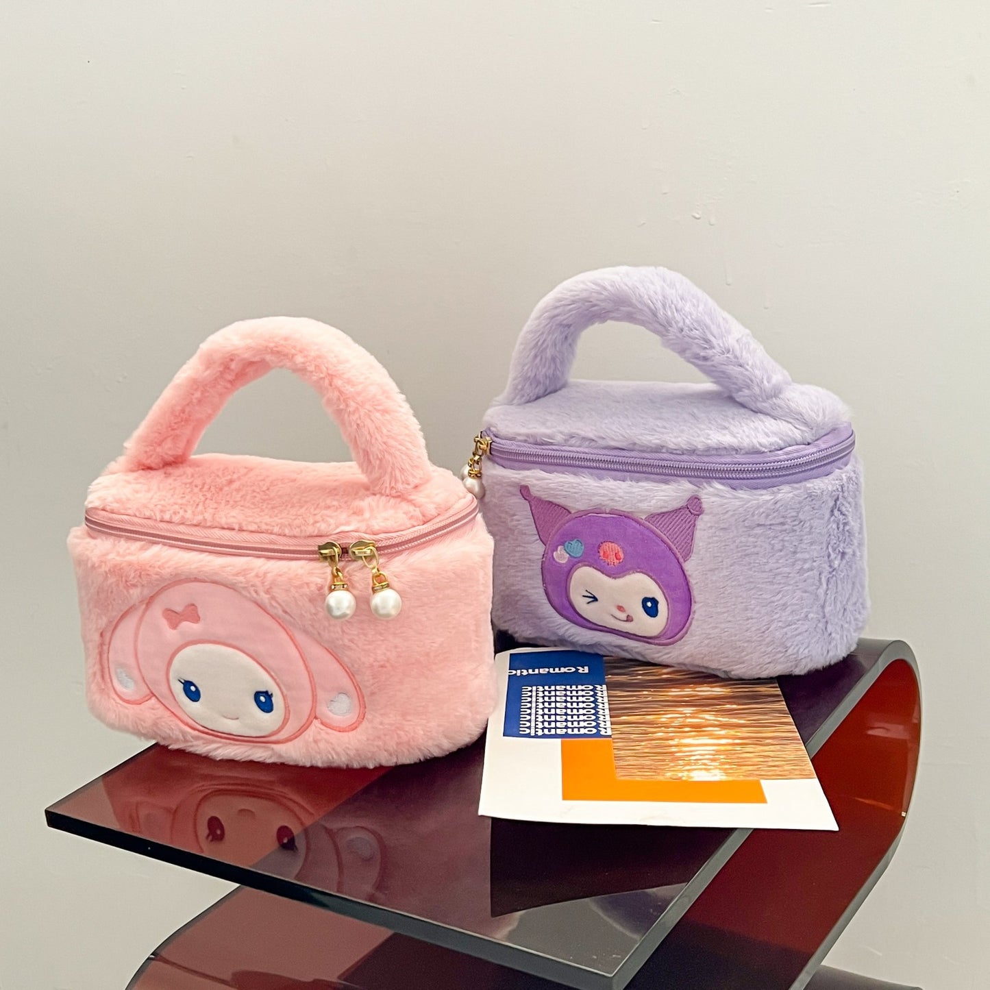 Children's Cute Plush Cartoon Portable Storage Wash Cosmetic Bags