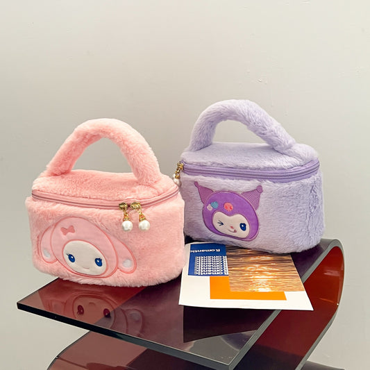 Children's Cute Plush Cartoon Portable Storage Wash Cosmetic Bags