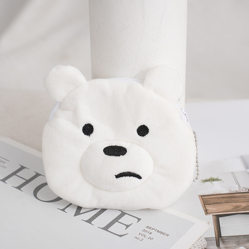 Polar Bear Plush Cartoon Pendant Small Coin Purses