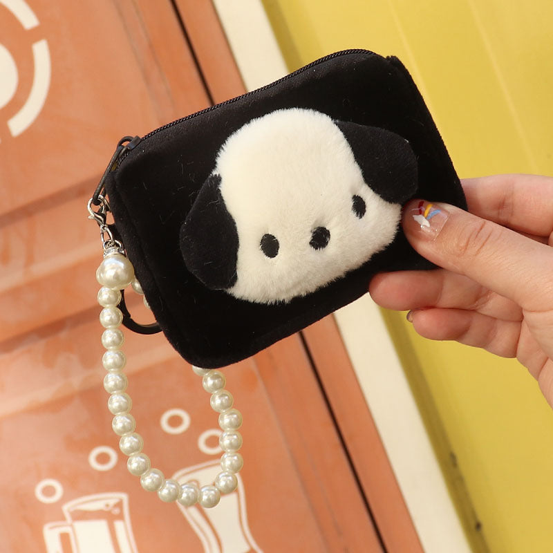 Cute Solid Color Dog Fashion Earphone Coin Purses