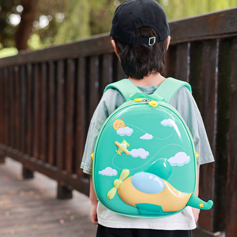 Children's Cartoon Cute Boys Small Plane Egg Backpacks