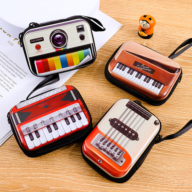 Children's Mini Rectangular Zipper Cartoon Headset Cable Coin Purses