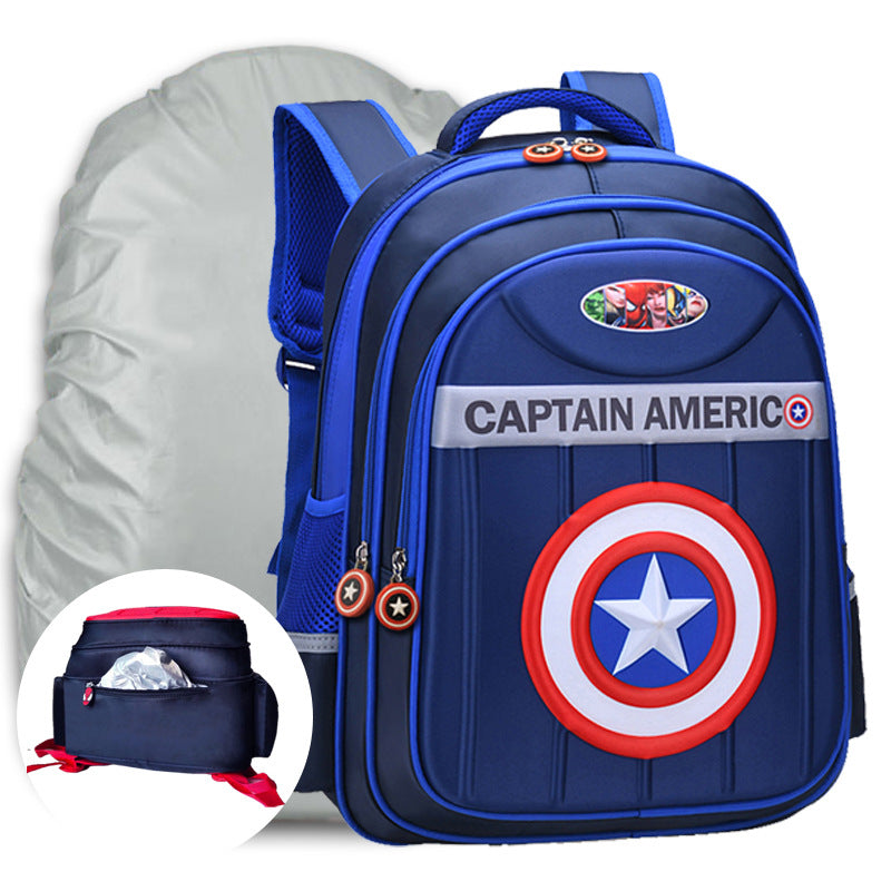 Double Shoulders Superman Three-dimensional Hard Shell Elementary School Students' Schoolbags