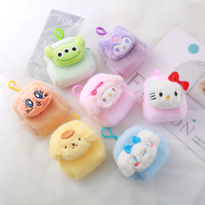 Cartoon Plush Small Earphone Sleeves Storage Claw Coin Purses