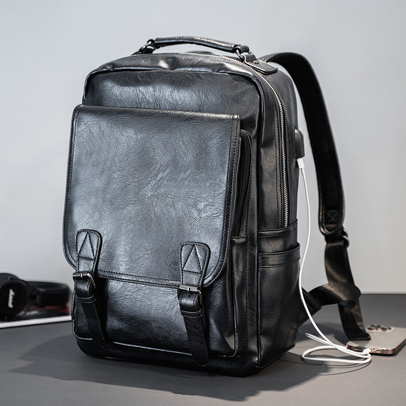 Men's Fashion Trendy Korean Style Large Computer Backpacks