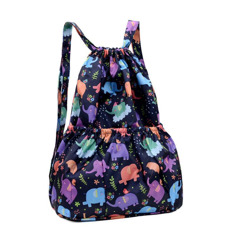 Women's Fashionable Simple Printed Drawstring Pocket Lightweight Backpacks