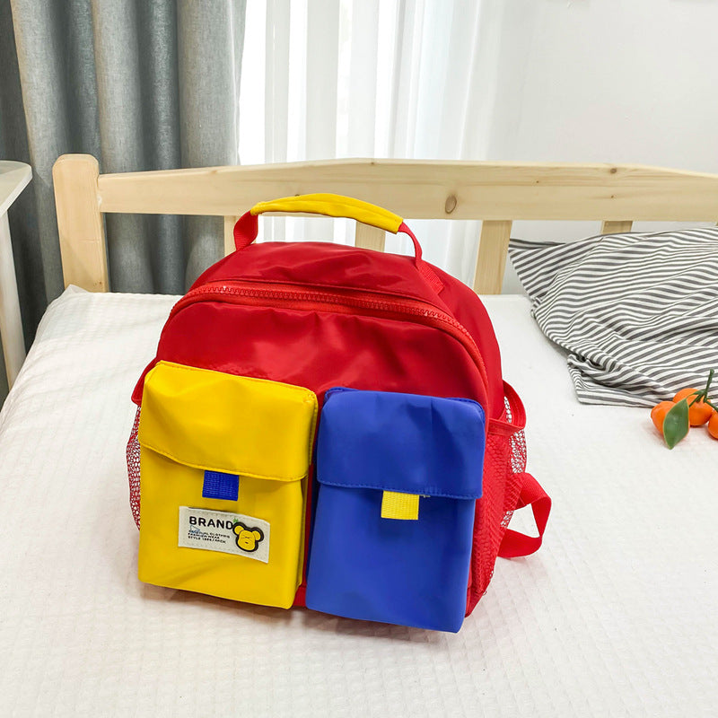 Children's Color Fashion Canvas Small Trendy Cool Children's Backpacks